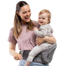 Beco Gemini Hip Seat 4-in-1 - Harmaa kantoreppu, säädettävä huivi, ergonominen mukavuus