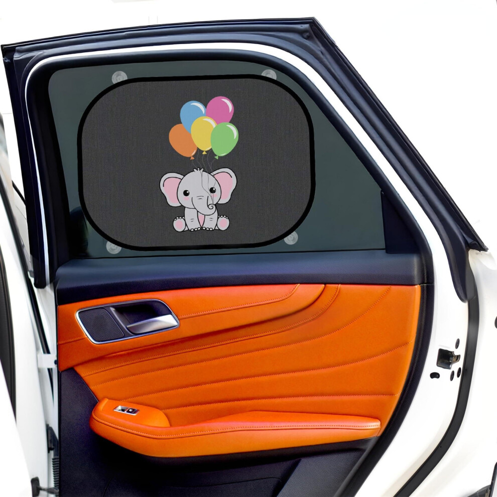 Jellybabababy Car Window Shades For Baby | Cooling Uv Protection & Cooling For Kids & Pets | Baby Car Sun Shade With Cute Animal Motifs | Optimal