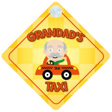 Grandad's Taxi Car Sign Funny Novelty Gift/Present Baby on Board Style Sign
