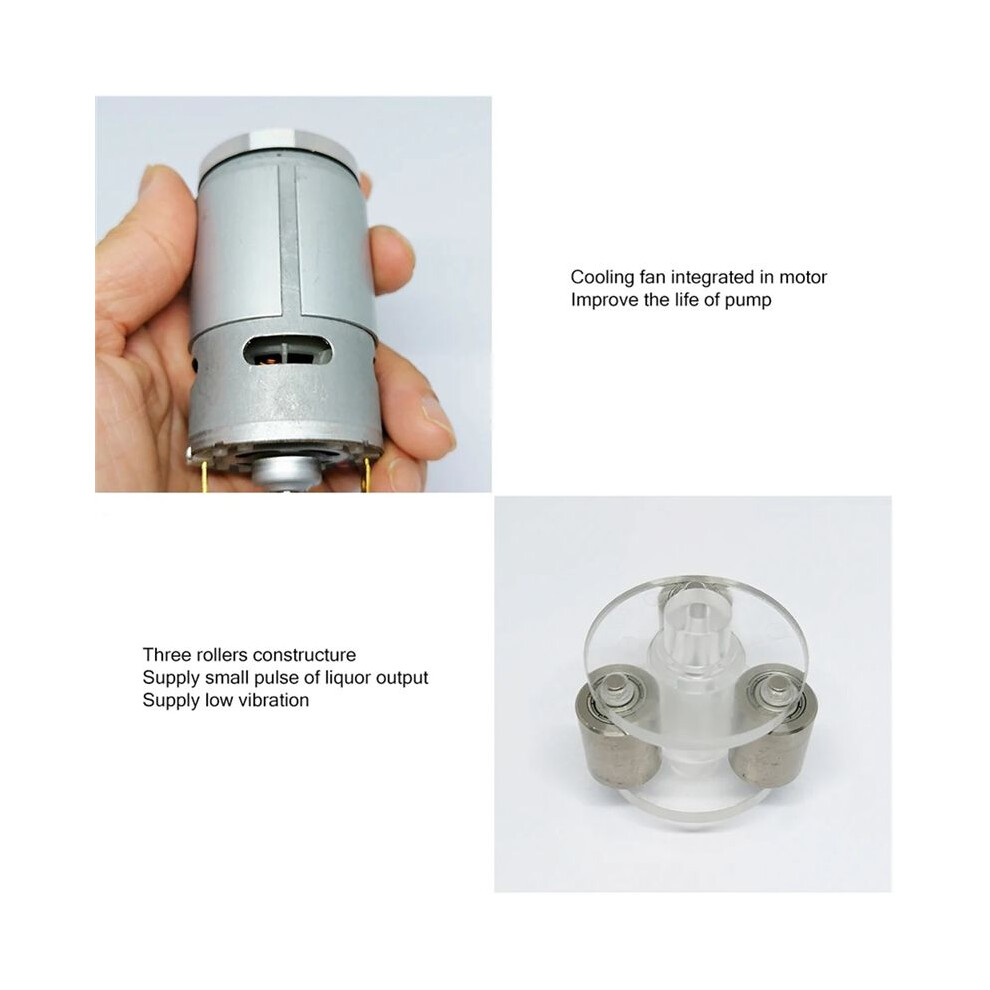 New 24V Peristaltic Pump Large Flowrate Liquid Dosing Pump 3000Ml/Min 3 Rollers With Pharmed Bpt Tube 6032819434329