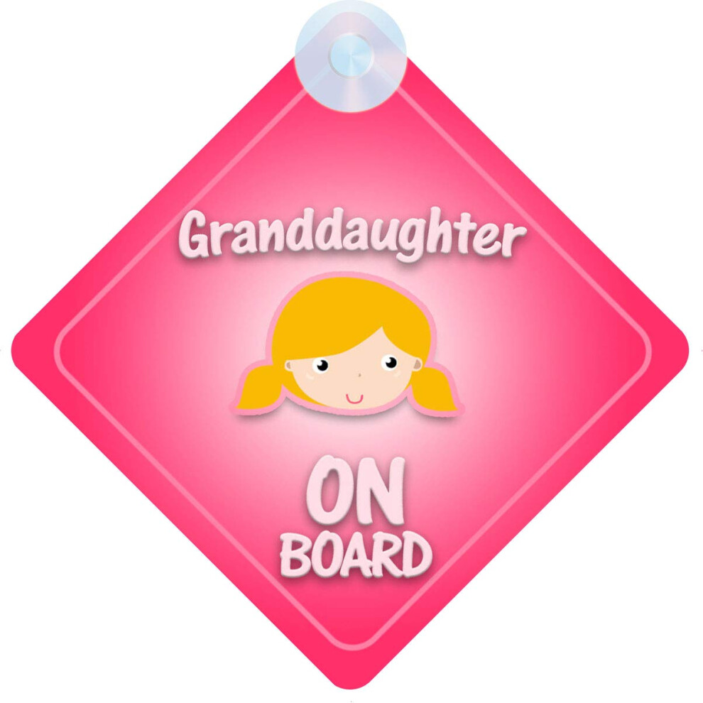Mybabyonboard Uk Granddaughter On Board Car Sign For Children/Baby Girls Non Personalised Character Theme 5051226066832