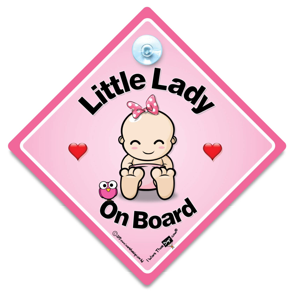 Little Lady On Board Sign, Baby On Board Sign, Baby On Board Car Sign, Grandchild On Board Sign, Baby Car Sign, 14 Cm X 14Cm 5051226067280