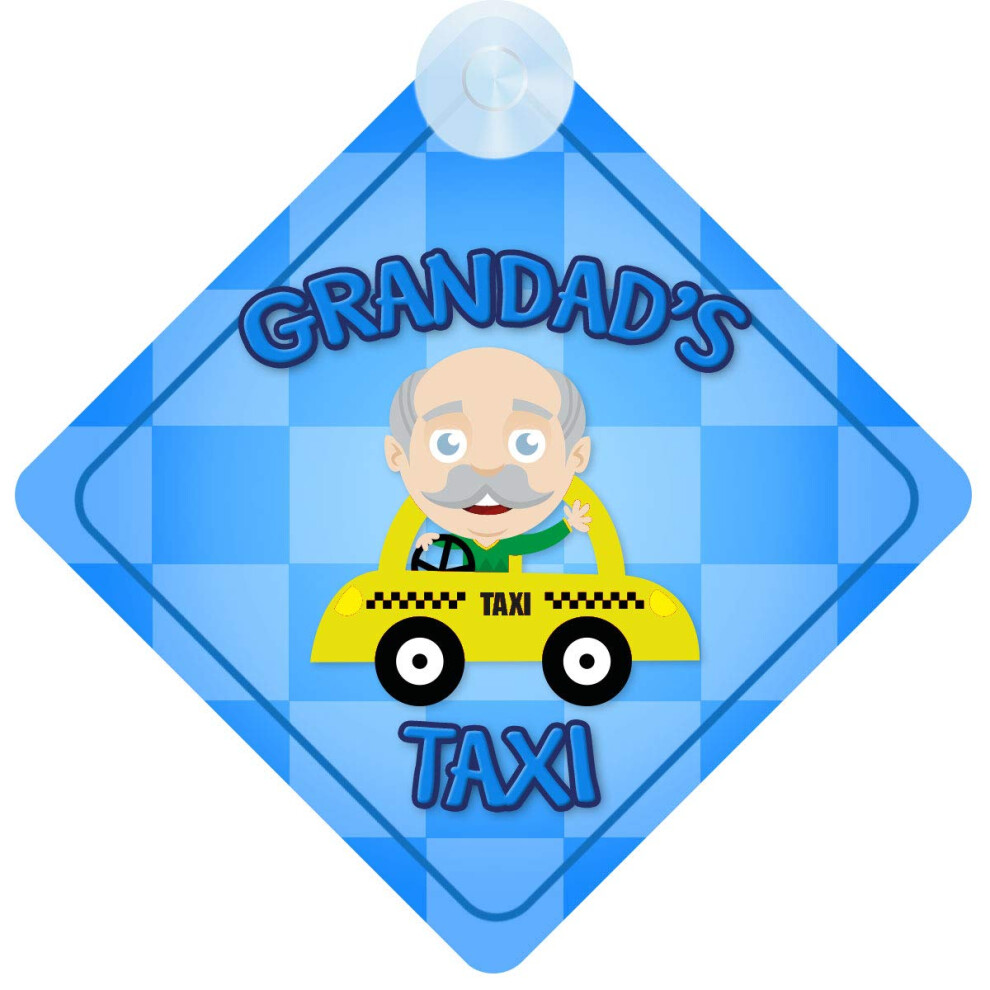 Grandad's Taxi Car Sign Funny Novelty Gift/Present Baby On Board Style Sign Blue 5051226069048