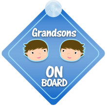 mybabyonboard UK Grandsons on Board Car Sign for Children/Baby Boys Non Personalised Character Theme