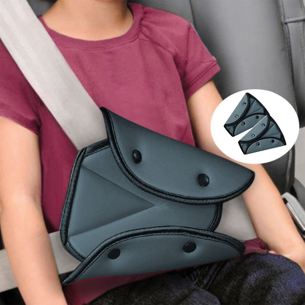 Lontg 2Pcs Kids Car Seat Belt Adjuster Universal Seat Belt Safety Cover Harness Strap Adjuster Pad Shoulder Neck Triangle Positioner Seat Belt Adjustment