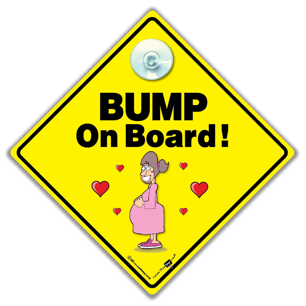 Bump On Board Sign, Bump Car Sign, Pregnancy Car Sign, Expectant Mum Car Sign, High Visibility Baby Car Sign With Suction Cup To Notify Of Prgenant 5051226067891