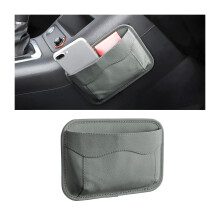 CGEAMDY Car Seat Side Pocket Organizer, PU Leather Mini Storage Bag for Auto Door Window Console, Pen Phone Holder Tray Pouch Vehicle Seat Gap Filler,