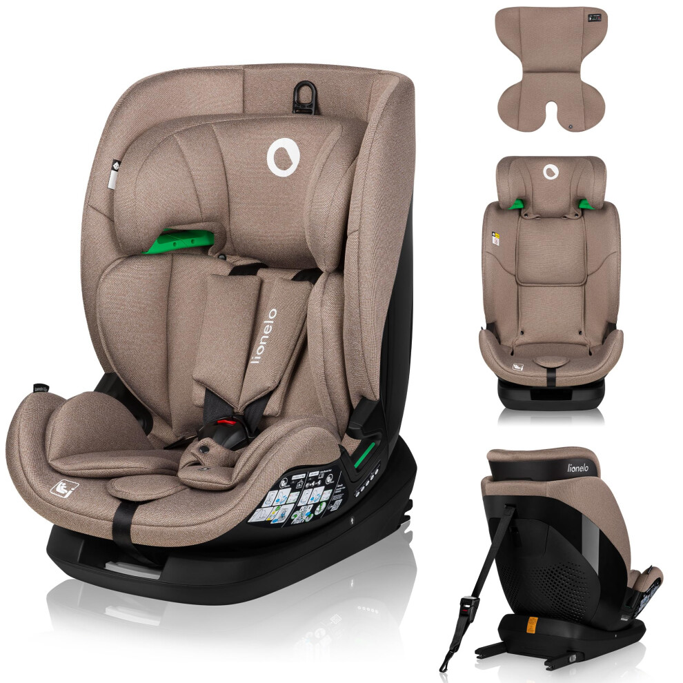 Lionelo Lavender I-Size Car Seat 76-150Cm With Isofix & Top Tether Installation Enhanced Safety With Steel Reinforced Frame, Adjustable Headrest,