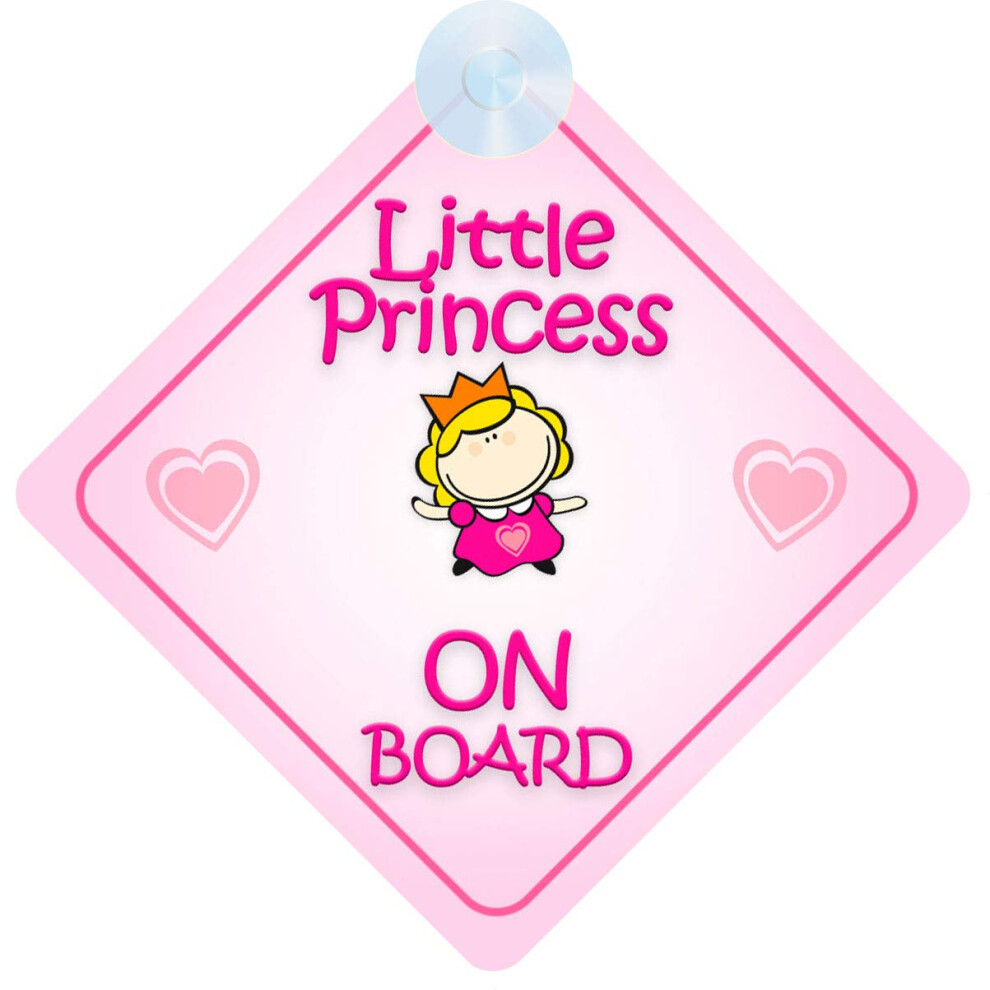 Qg Ltd Little Princess On Board Car Sign For Children/Baby Girls Non Personalised Character Theme 5051226072062