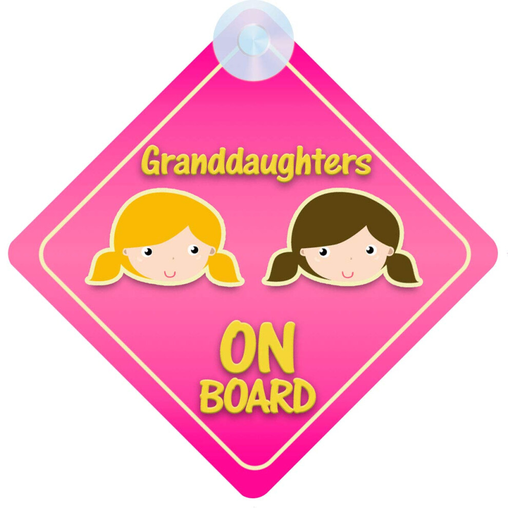 Mybabyonboard Uk Granddaughters On Board Car Sign For Children/Baby Girls Non Personalised Character Theme 5051226072758