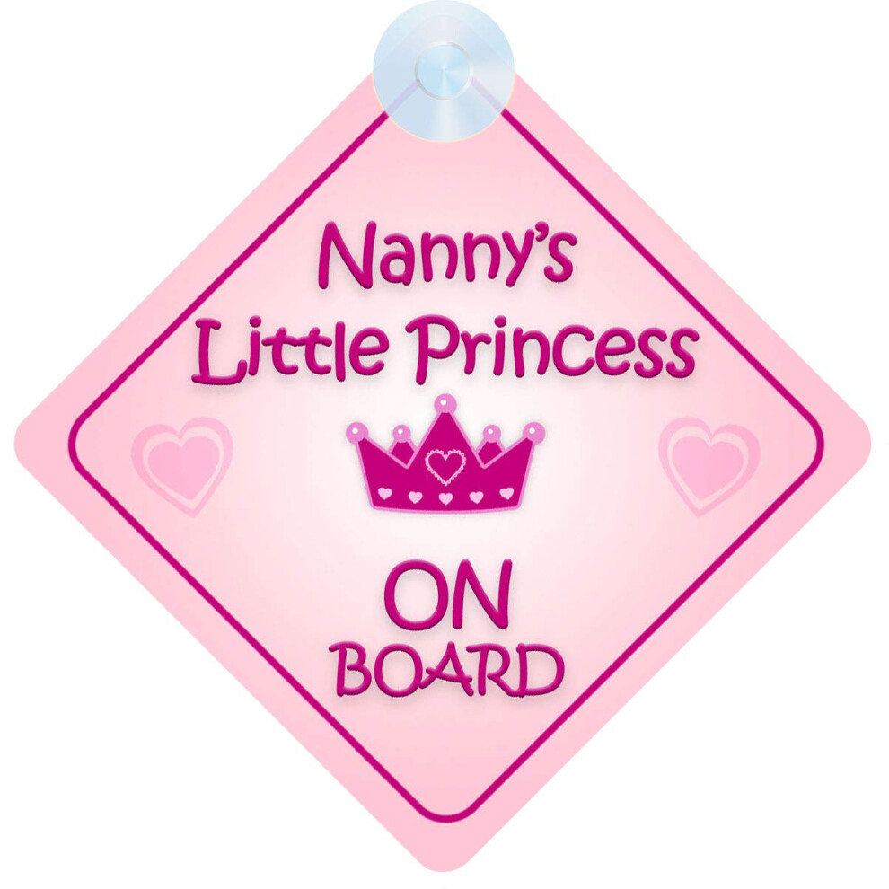 Qg Ltd Nanny's Little Princess On Board Car Sign For Children/Baby Girls Non Personalised Character Theme 5051226073755