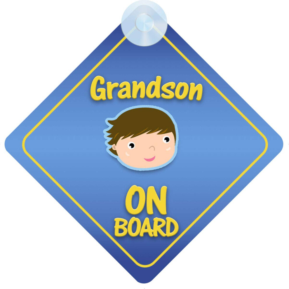 Mybabyonboard Uk Grandson On Board Car Sign For Children/Baby Boys Non Personalised Character Theme 5051226072857