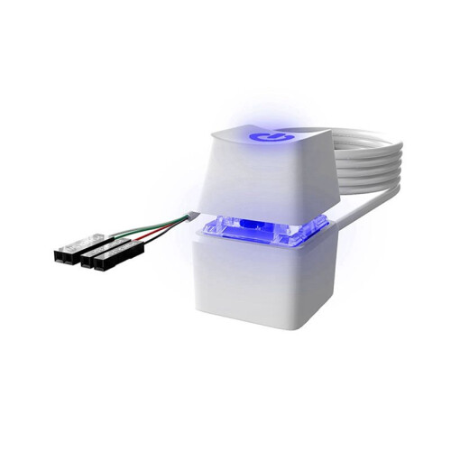 LED Light Computer Desktop  PC Motherboard External Start Power Button Extension Cable for Home Office 1.65M White 1