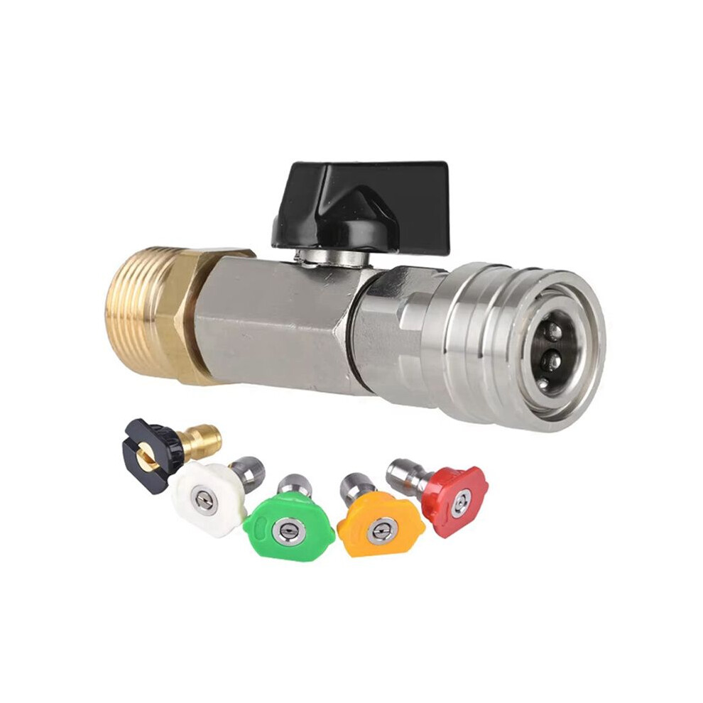 High Pressure Washer Valve Kit 1/4Inch Quick Connector And M22 14Mm For Power Washer Hose /Off With Nozzle 4714231663342