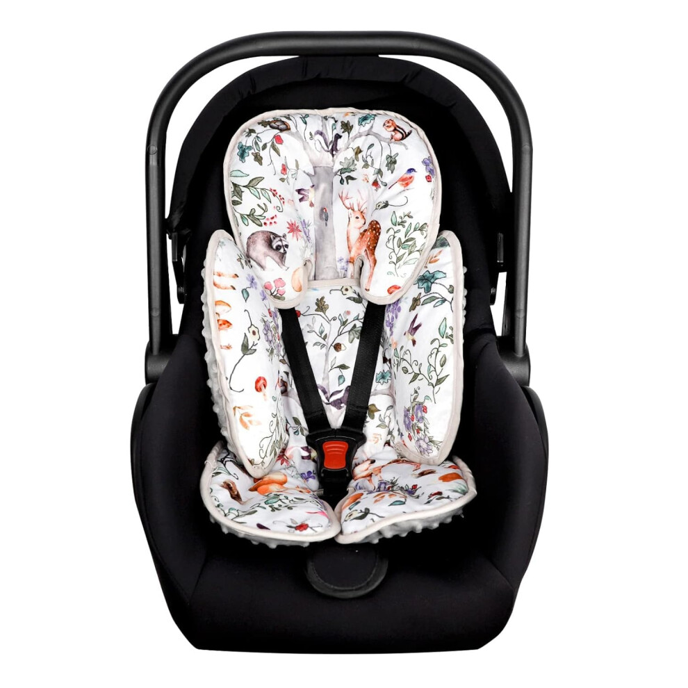 Tanofar 2-In-1 Infant Car Seat Insert For Newborn, Car Seat Head Support Baby Girls Boys, Extra Soft Preemie Carseat Head Support Cushion Pillow For