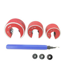 Set Koperen Buizensnijders, Inclusief 3 Stuks 1/2-1 Inch Snijders, 1 Stuk Trimmes, 3 Reserve Snijwielen B