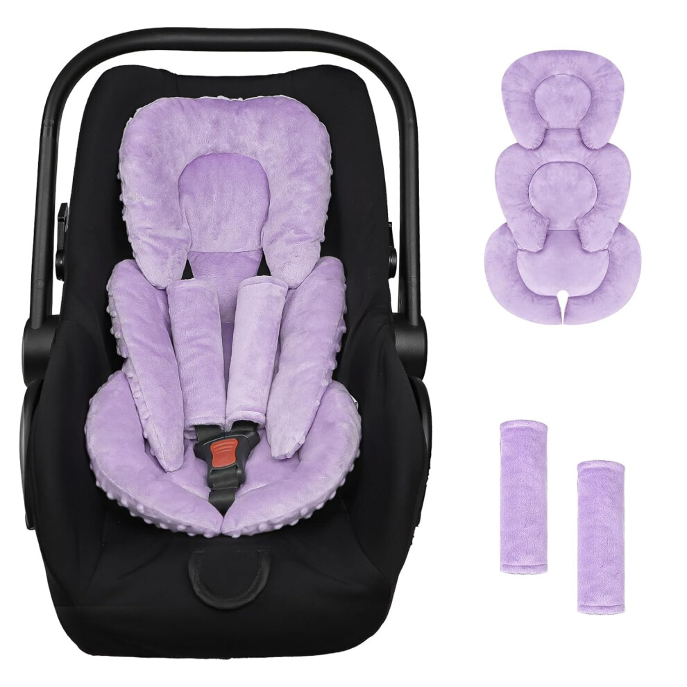 Infant Car Seat Insert Head And Body Support, Reversible Newborn Insert For Carseat With Strap Pads, Soft Stroller Cushion Pillow Insert For Boys Gfu