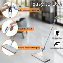Esfregão Plano de Microfibra Mágico com Espremedor, Limpador de Ácaros, Esfregão para Limpeza de Pisos, Rodo para Lavagem Manual, Fácil de Drenar