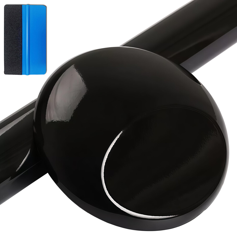 Newl High Gloss Vinyl Film Wrap Sticker Decal Diy Self Adhesive Air Release Bubble Outdoor Rated For Automotive Use (, 5Cm X 900Cm) Black 5051226083686