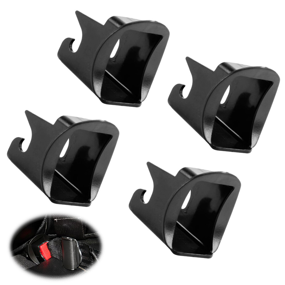 Jugcut 2 Pairs Of Child Safety Car Seat Guide Slot, Isofix Guide Groove Seat Belt Bracket Connector Universal Fit Black