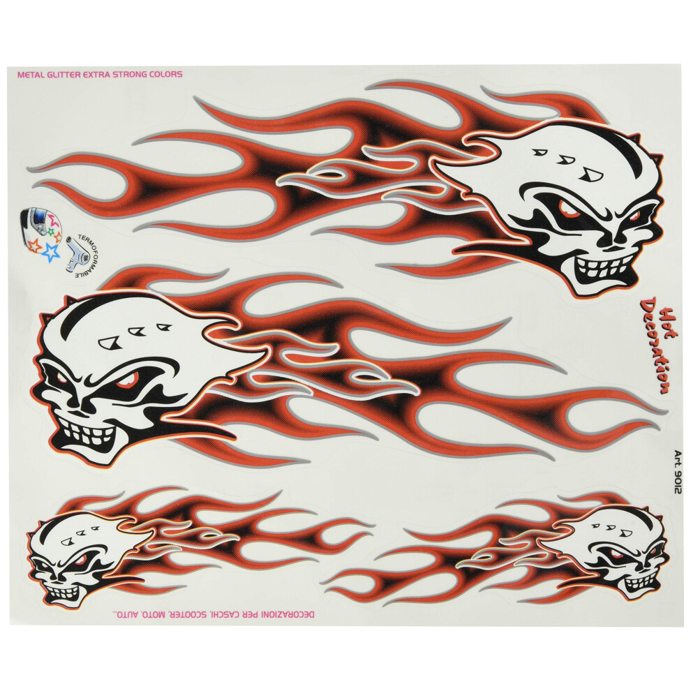Quattroerre Sticker Skulls And Flames Tab, 20 X 24 Cm 5051226087264