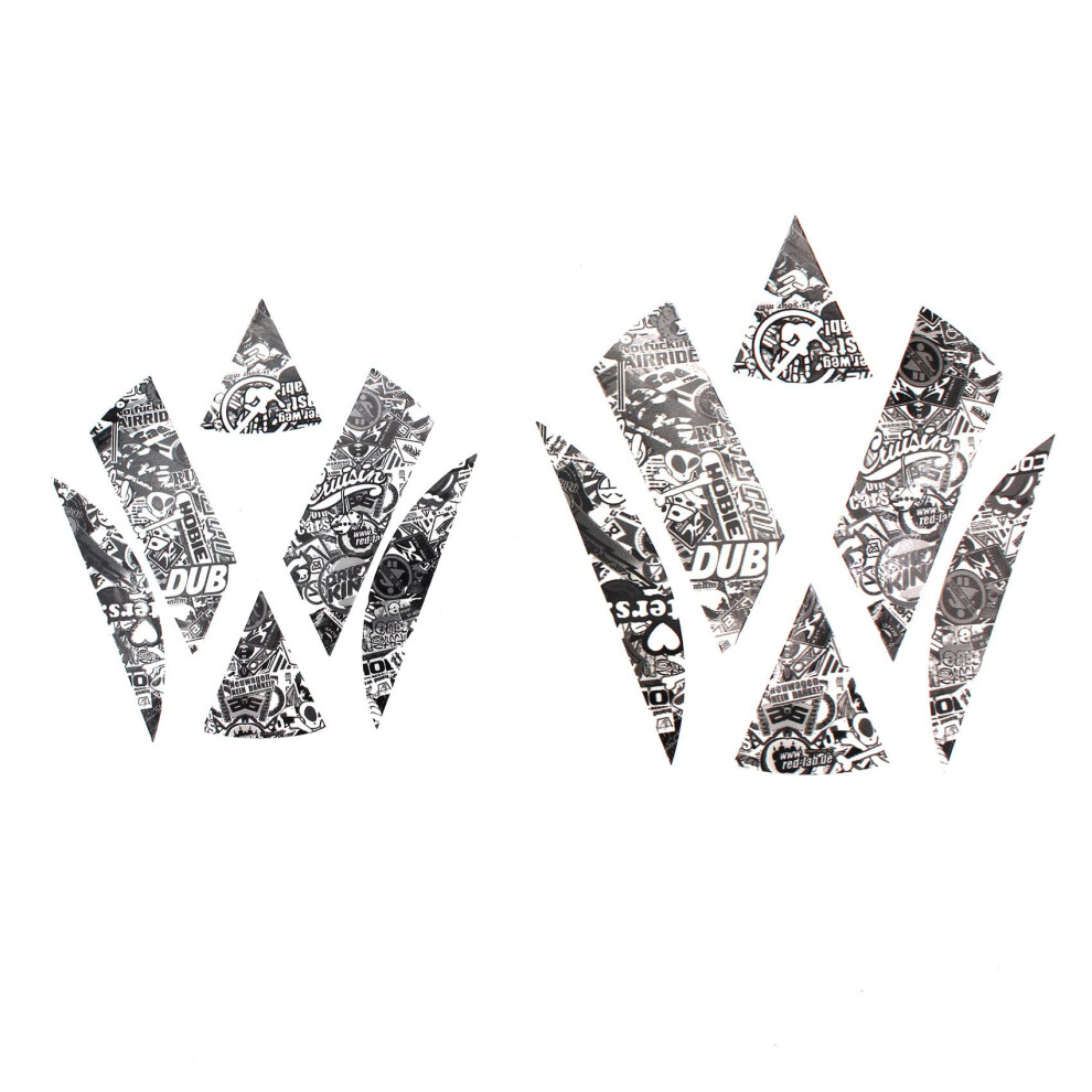 Folia Front + Rear Vw Golf Vii Gti Gtd R Turbo Emblem Sticker Bomb Corners Set Of 5 Logo Black/White 5051226089343