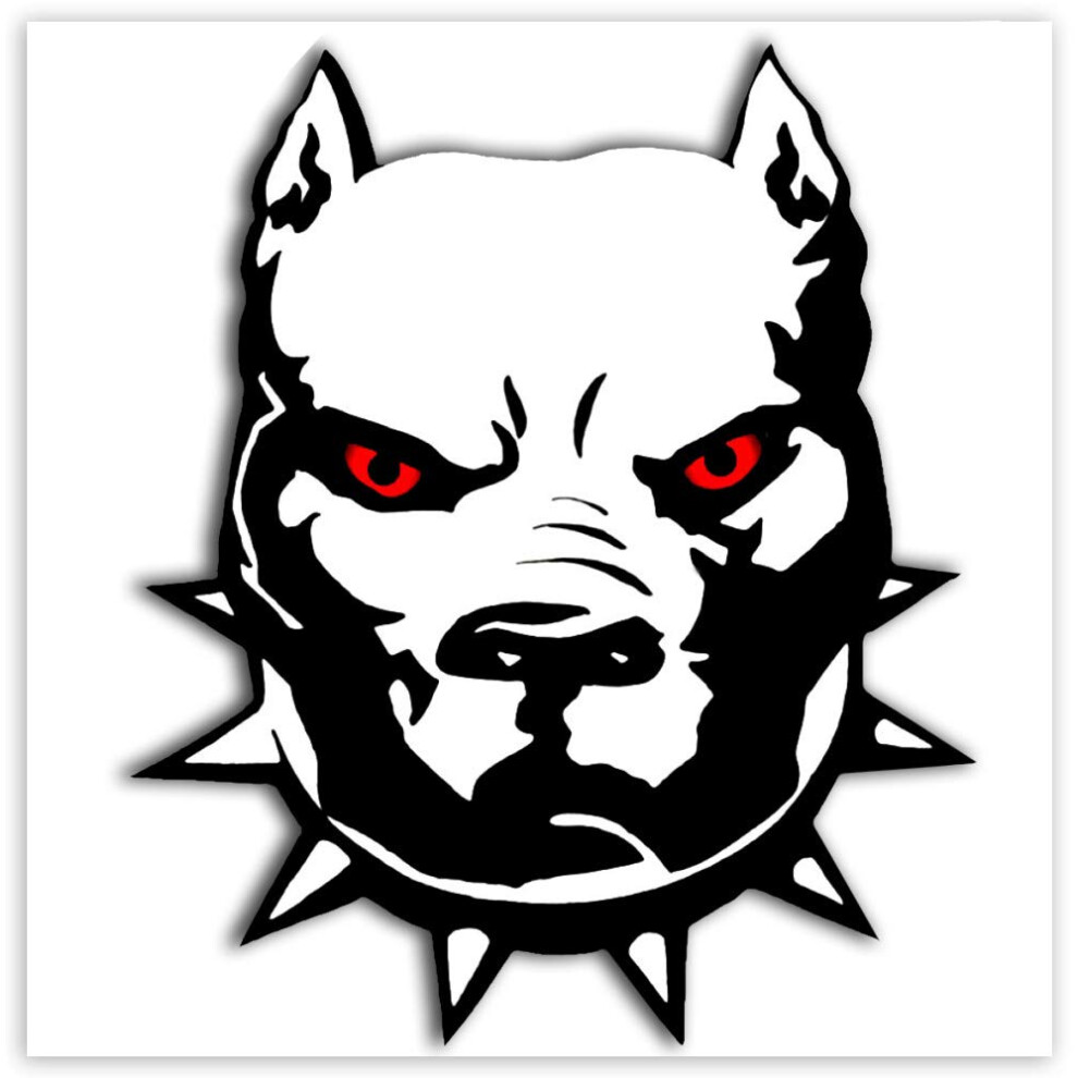 Skinoeu? 2 X Self-Adhesive Funny Stickers Vinyl Decal Angry Pitbull Dog Laptop Ipad Car Window Auto Moto Helmet Bike Skate Truck Tuning B 4 5051226089152