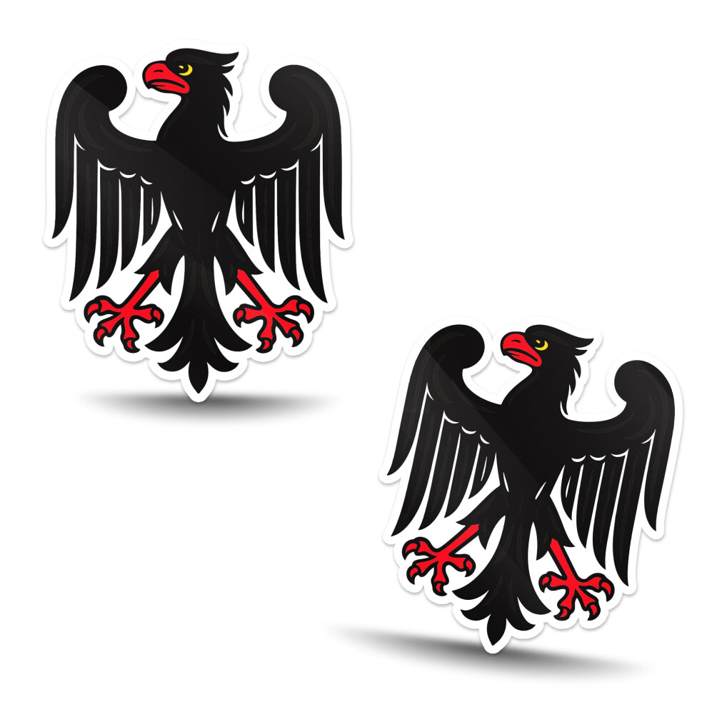 Photos - Other Electrical Equipment SkinoEu 2 x Vinyl Stickers, Stylized Heraldic Eagle Insignia, Medieval Gothic Decal, Fantasy Bird Symbol, Vintage Decorative