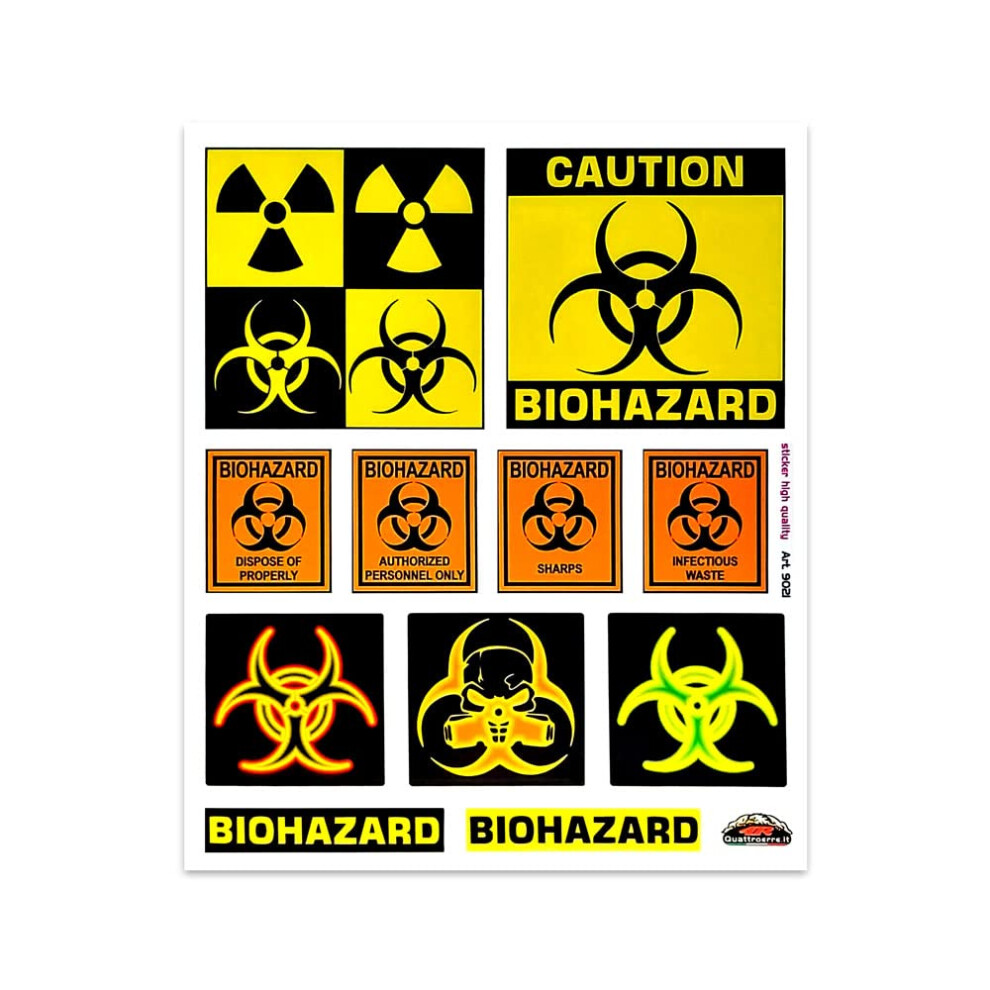 4R Quattroerre.it Stickers Biohazard Danger, 20 X 24 Cm 5051226091360