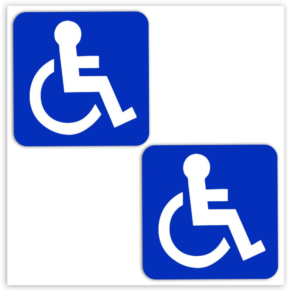 Skinoeu? 2 X Pvc Waterproof 100% Uv Protected Invalid Disabled Handicap Sign Wheelchair Auto Moto Windows Home Stickers B 1 5051226087684