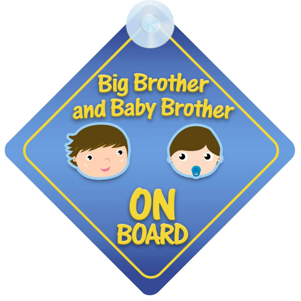 Qg Ltd Big Brother And Baby Brother On Board Car Sign For Children/Baby Boys Non Personalised Character Theme 5051226071959