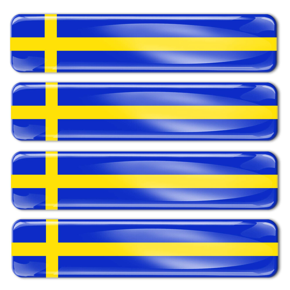 Biomar Labs 4 X 3D Domed Silicone Stickers Decals Sweden National Swedish Flag Banner Emblem Car Motorcycle Helmet F 22/4-Ka 5051226087547