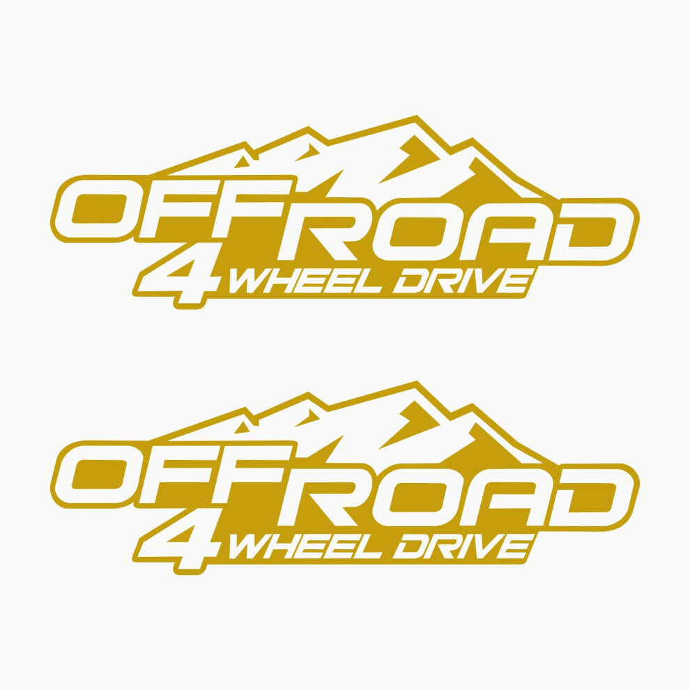 Autodomy 4X4 Off Road Suv 4 Wheel Drive Stickers Pack 2 Units For Car (Gold) Gold 5051226088506
