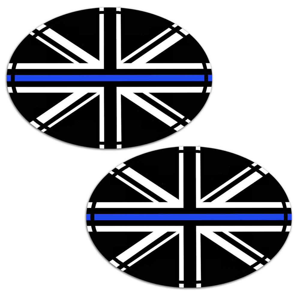 Biomar Labs? 2 X Vinyl Stickers Decals Uk Union Jack England National United Kingdom Thin Line Flag Car Motorcycle Helmet B 240 Blue 5051226089800