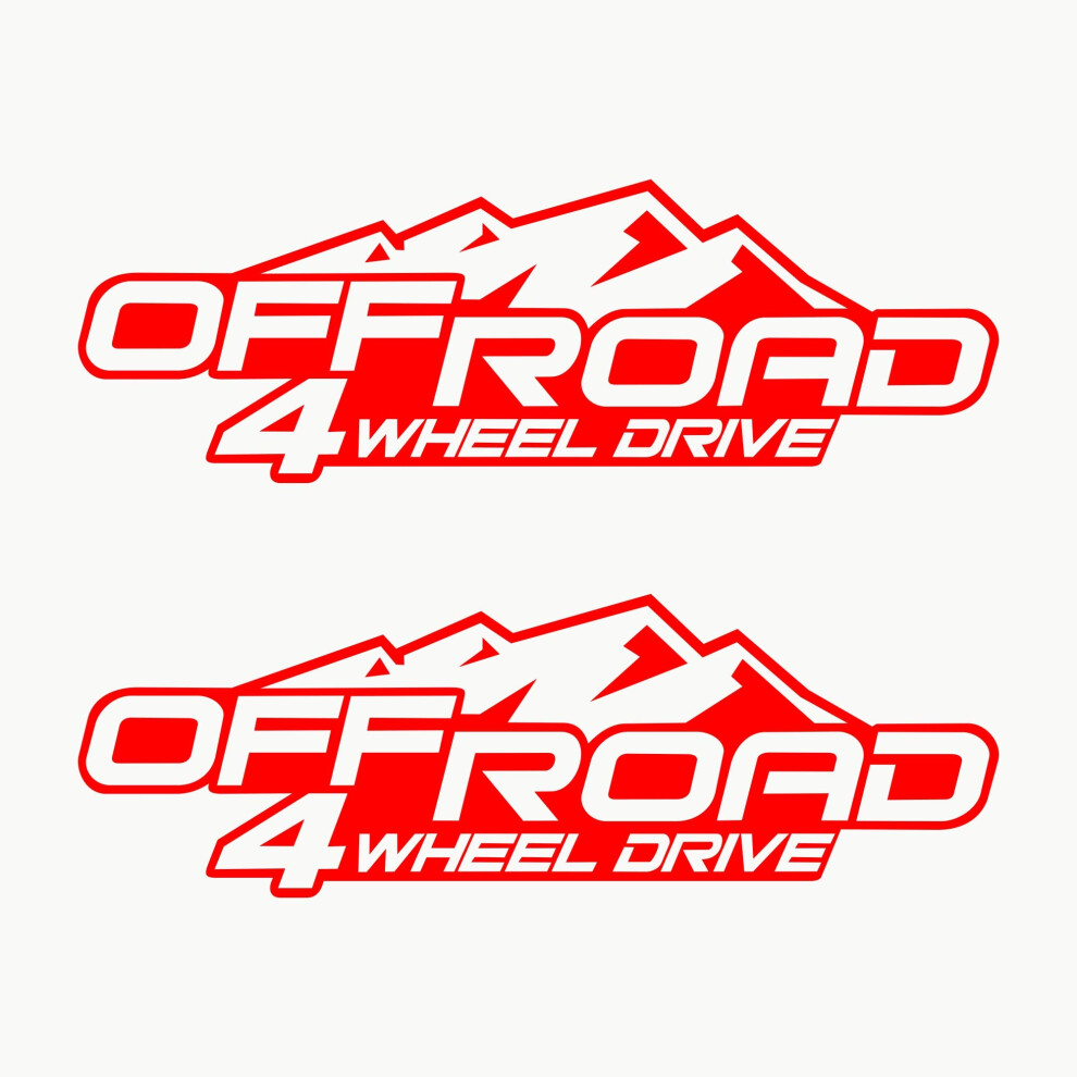 Autodomy 4X4 Off Road Suv 4 Wheel Drive Stickers Pack 2 Units For Car (Red) Red 5051226090141
