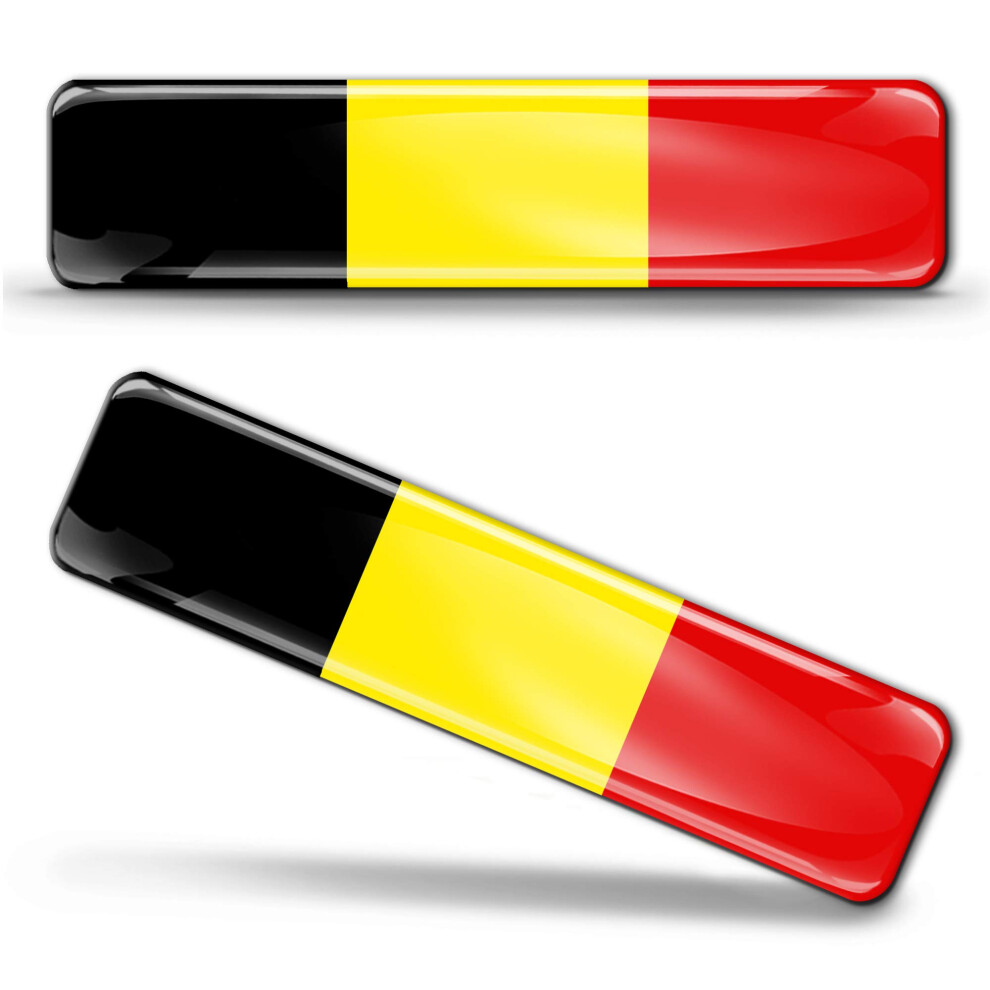 Biomar Labs 2 X 3D Domed Silicone Stickers Decals Belgium National Belgian Flag Banner Emblem Car Motorcycle Helmet F 2/2-Ka 5051226090745