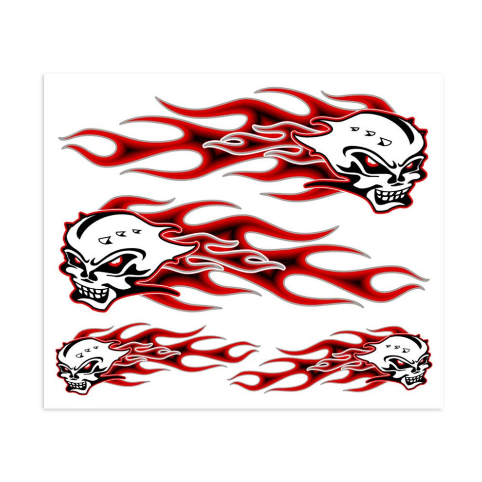 4R Quattroerre.it 32106 Stickers Skull Flames, 20 X 24 Cm 5051226086953