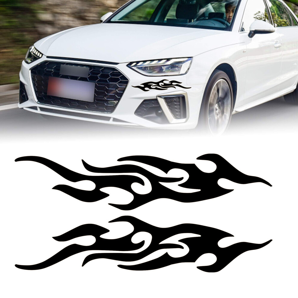 Tomall 2 Pcs 40Cm Flame Reflective Sticker For Car Flame Racing Sports Stripe Decal For Golf Cart Vinyl Waterproof Decal Decoration For Car Body Side 5051226088537