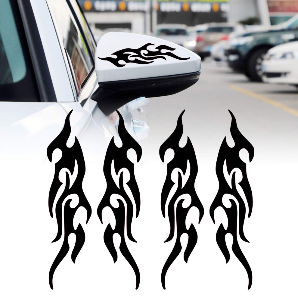 Tomall 4 Pcs 19Cm Flame Reflective Sticker For Car Flame Racing Sports Stripe Decal For Golf Cart Vinyl Waterproof Decal Decoration For Car Body Side 5051226087288