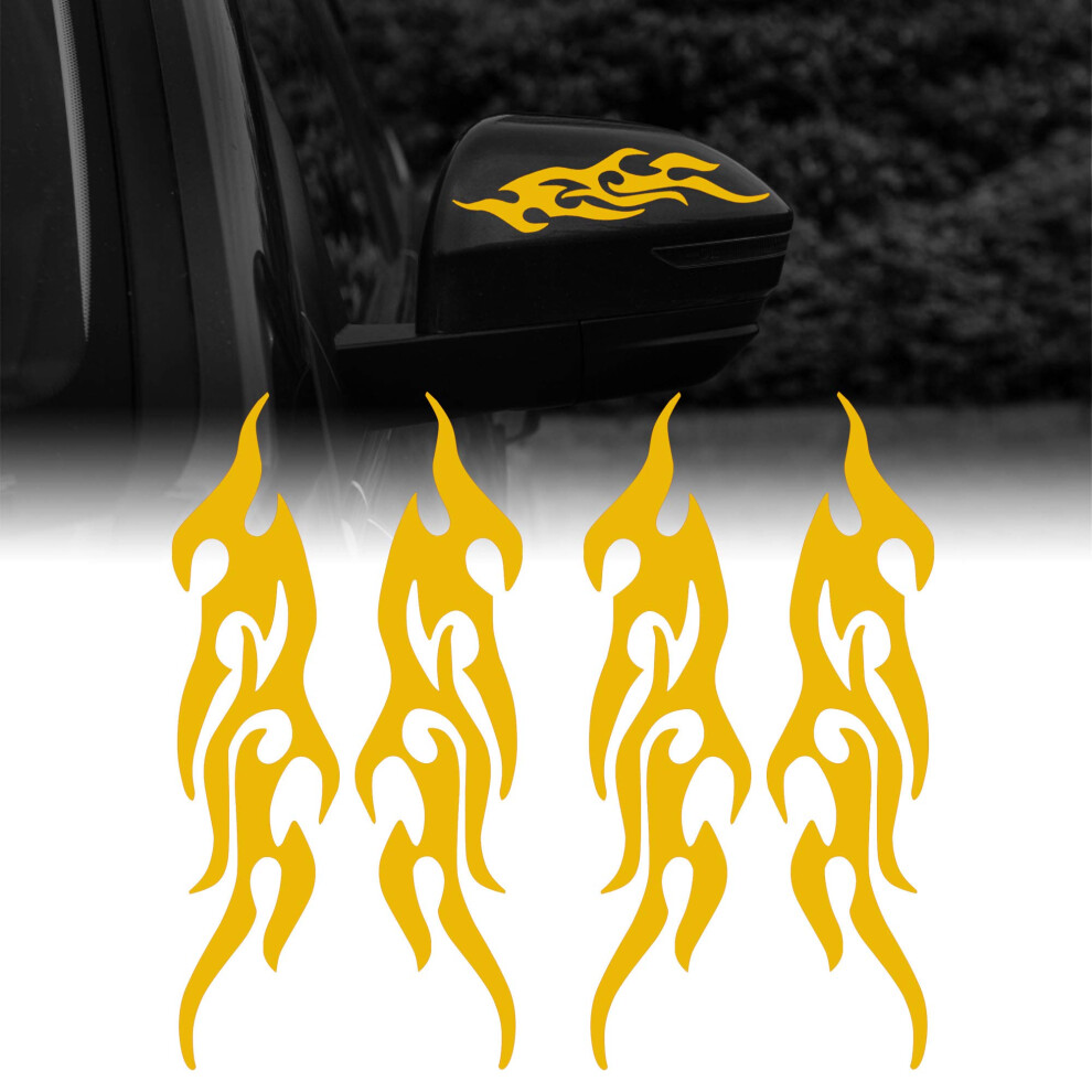Tomall 4 Pcs 19Cm Flame Reflective Sticker For Car Flame Racing Sports Stripe Decal For Golf Cart Vinyl Waterproof Decal Decoration For Car Body Side 5051226090288