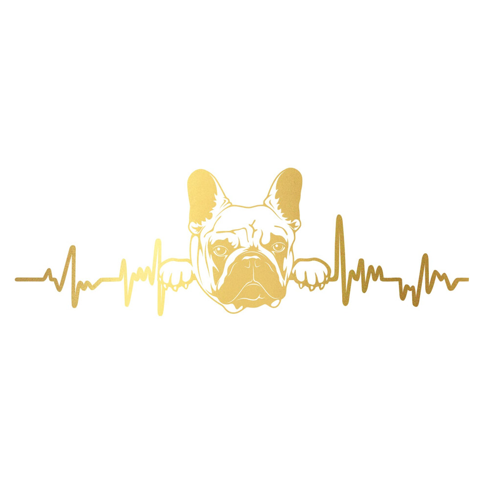 Sticker Heartbeat Animals Width 27 Cm Lifeline Heartbeat Decorative Sticker Self-Adhesive For Car Fridge Laptop Car Sticker K150 (, 10 French Gold 5051226090226