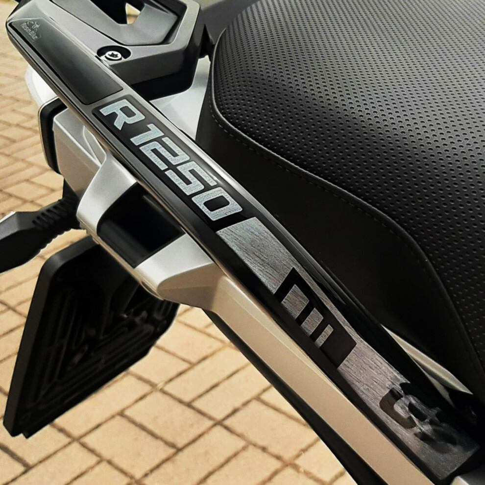 Resin Bike Motorcycle Stickers Compatible With Bmw R 1250 Gs Triple 2021-2024. Passenger Handles Protections From Bumps And Scratches. 3D Resin Black 5051226086786