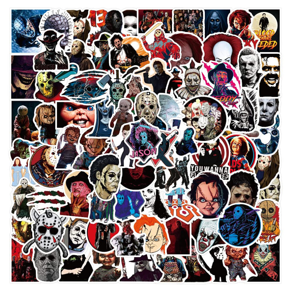 Horror Movie Thriller Character Stickers 100 Pcs,Laptop Stickers Bomb Vinyl Stickers Pack For Auto Luggage Skateboard Motorcycle Decal For Teens 5051226087202