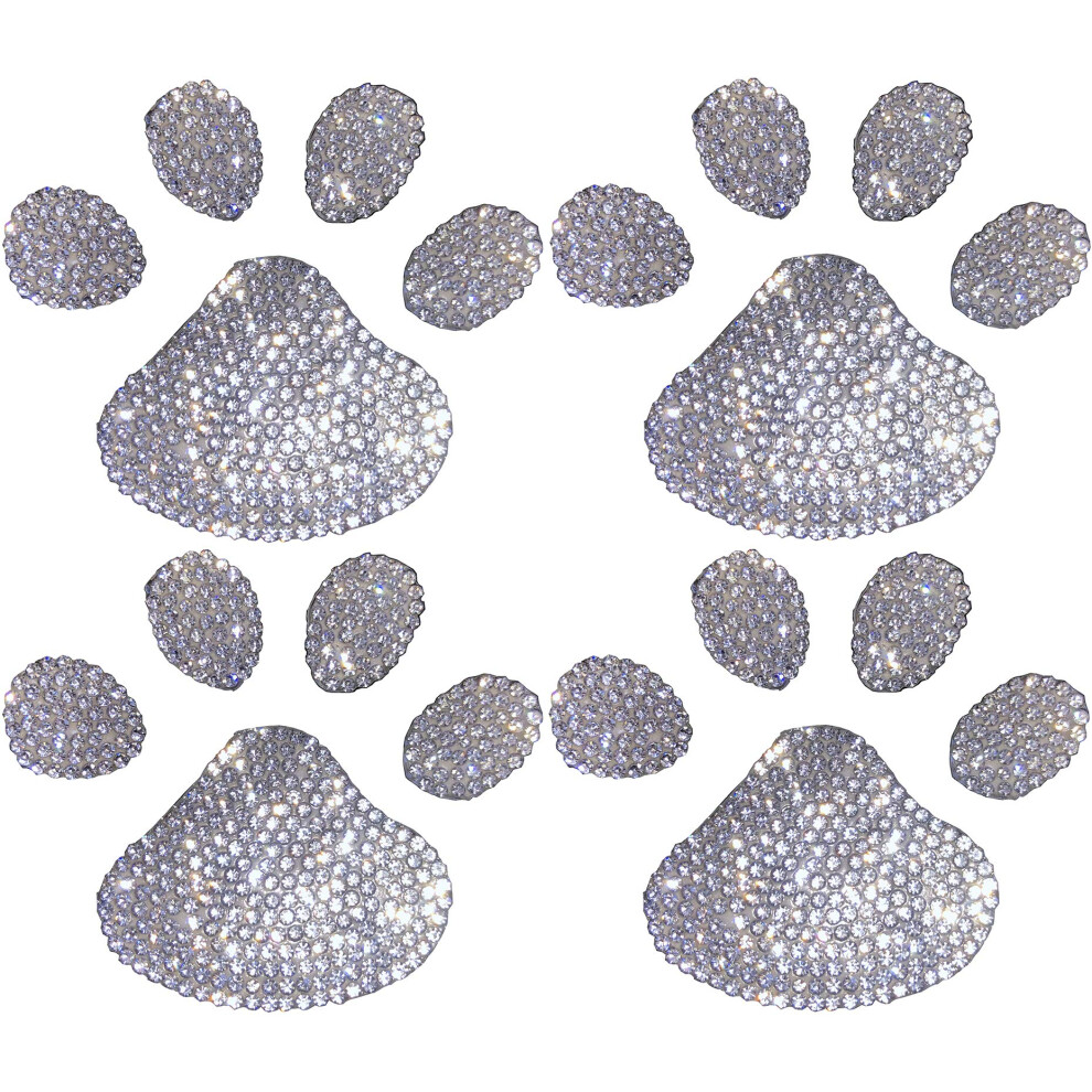 Newl 4Pcs 3D Chrome Dog Paw Footprint Sticker Decal Auto Car Emblem Decal Decoration (Crystal) Black 5051226089909