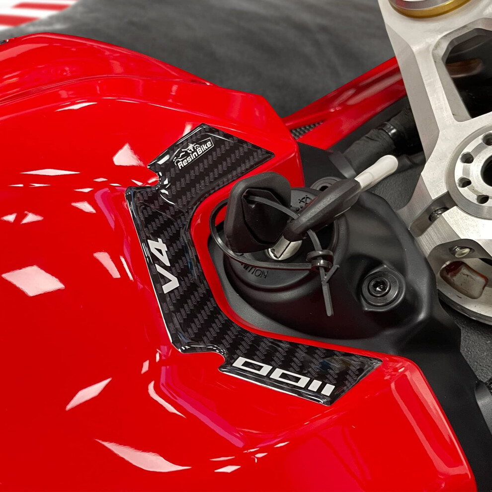 Resin Bike Motorcycle 3D Stickers Compatible With Ducati Panigale V4 And V4s 2022-2024. Ignition Key Zone Protection From Bumps And Scratches. Resin 5051226091018