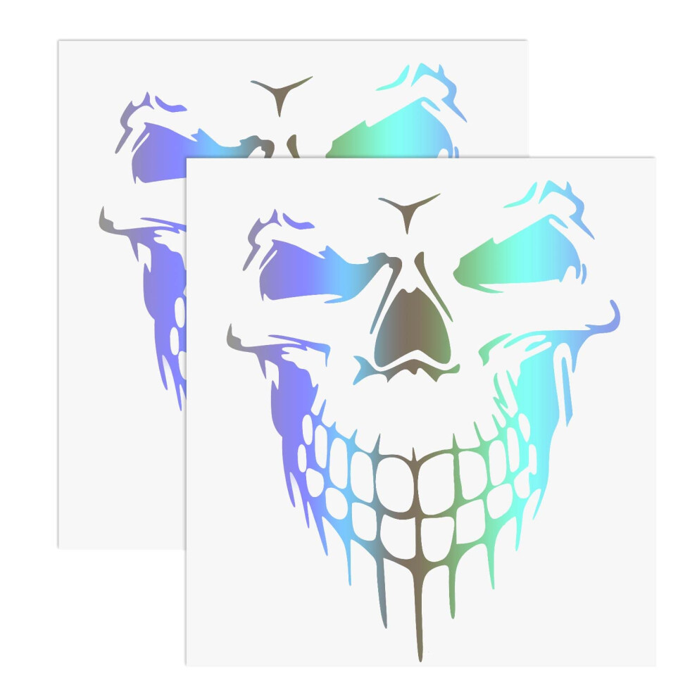 Create Idea Skull Reflective Safety Warning Decal Car Sticker - Self-Adhesive Decoration Accessories For Truck Motorcycle, Colourful 5051226087226