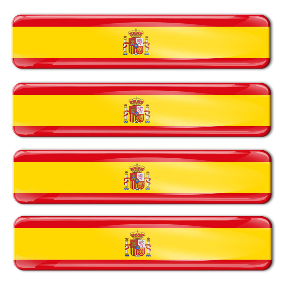 Biomar Labs 4 X 3D Domed Silicone Stickers Decals Spain Espa?A National Spanish Flag Banner Emblem Car Motorcycle Helmet F 21/4-Ka 5051226084829