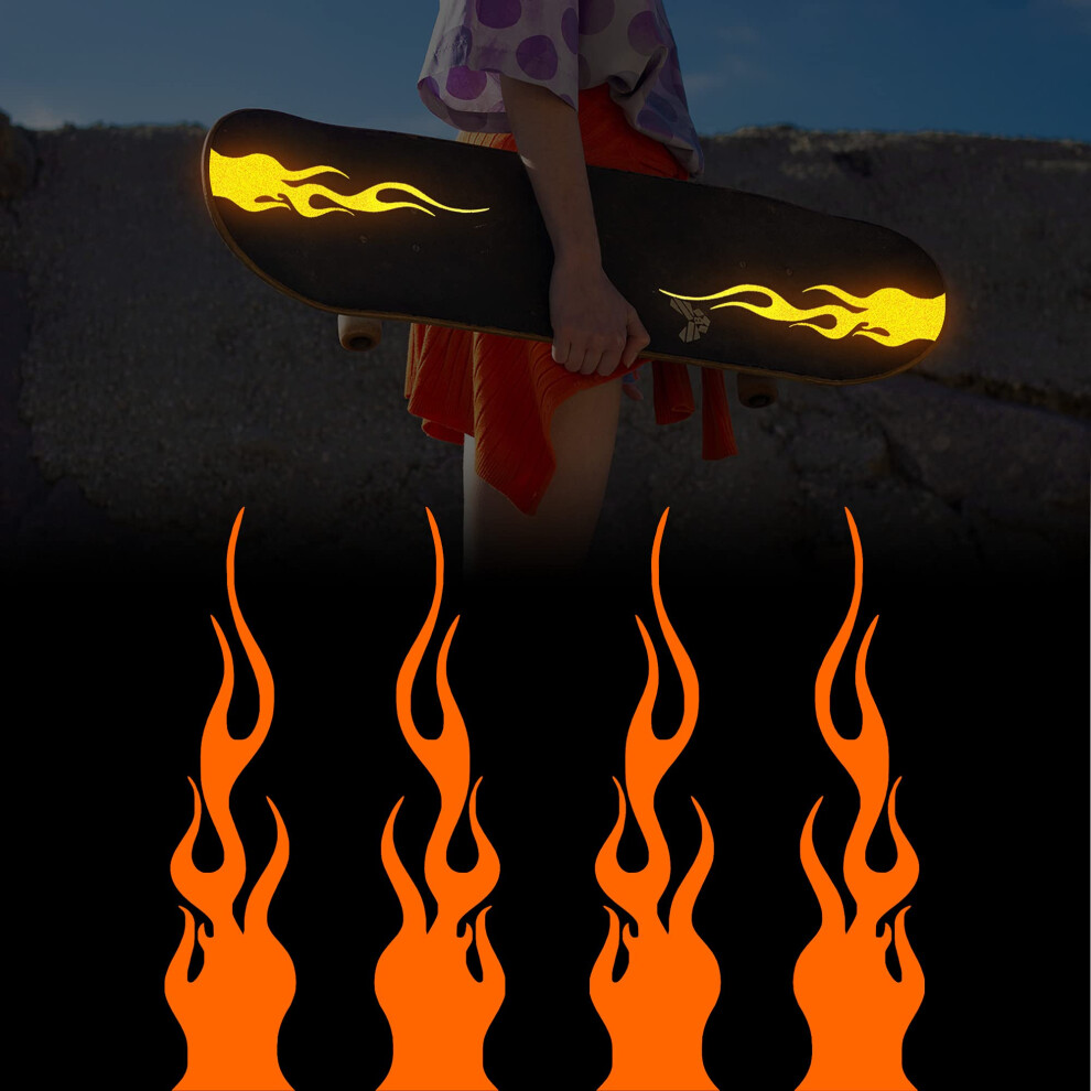 Tomall 4 Pcs 7.8'' Flame Reflective Sticker For Car Vinyl Racing Sports Flame Stripe Decal For Golf Cart Off-Road Vehicles Motorcycles Bike Skateboard 5051226087639