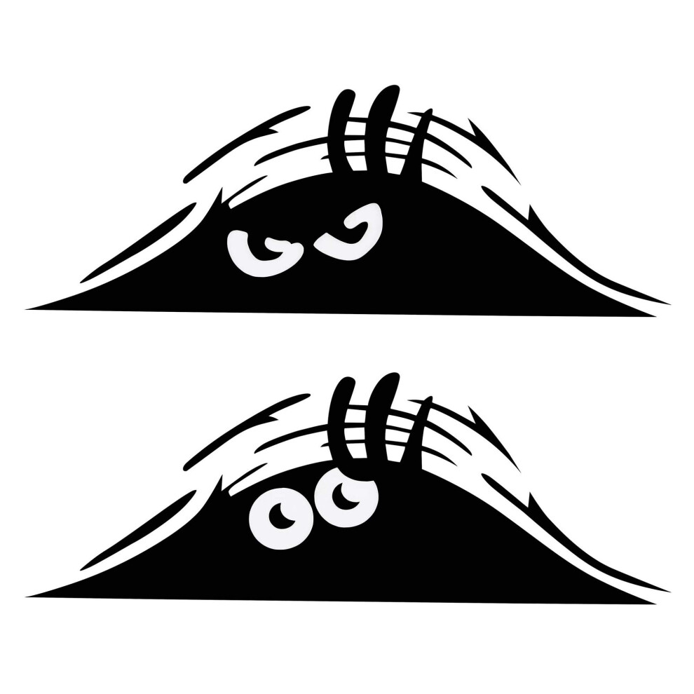 Tomall 2Pcs Peeking Monsters Scary Eyes Car Sticker Peeking Elf Car Decal Waterproof Car Decal Smile And Anger Car Stickers For Car Window Black 5051226085833