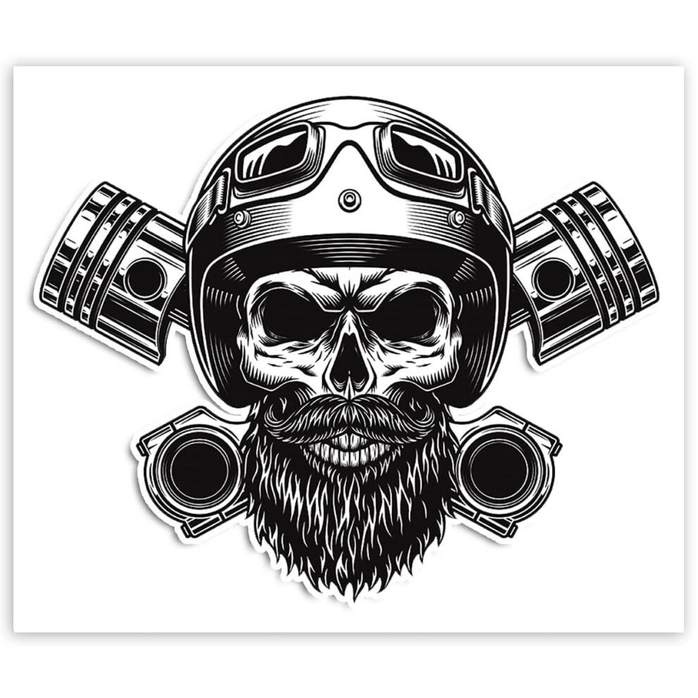 Skinoeu 1 X Vinyl Sticker Skull Car Motorcycle Motorbike Helmet Scooter Laptop Window Door Tuning B 10 5051226089121